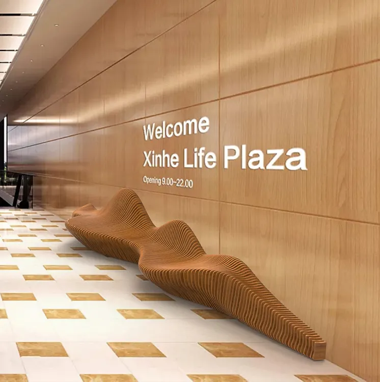 Custom Size Wave-shaped Decoration Chair Commercinal Luxury High-grade Decoration Bench Public Seating Chair