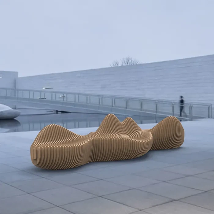 Custom Size Wave-shaped Decoration Chair Commercinal Luxury High-grade Decoration Bench Public Seating Chair